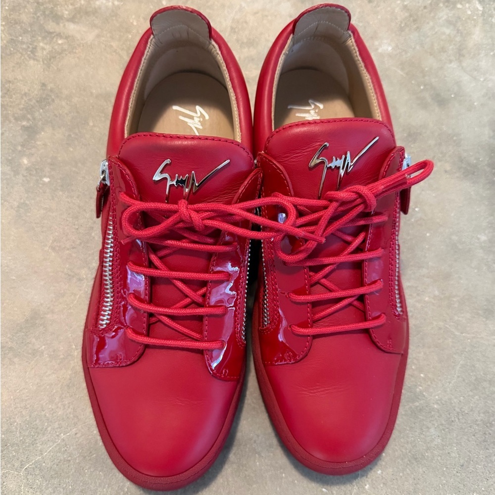 Giuseppe Zanotti Red Leather Sneakers - Picture 3 of 5